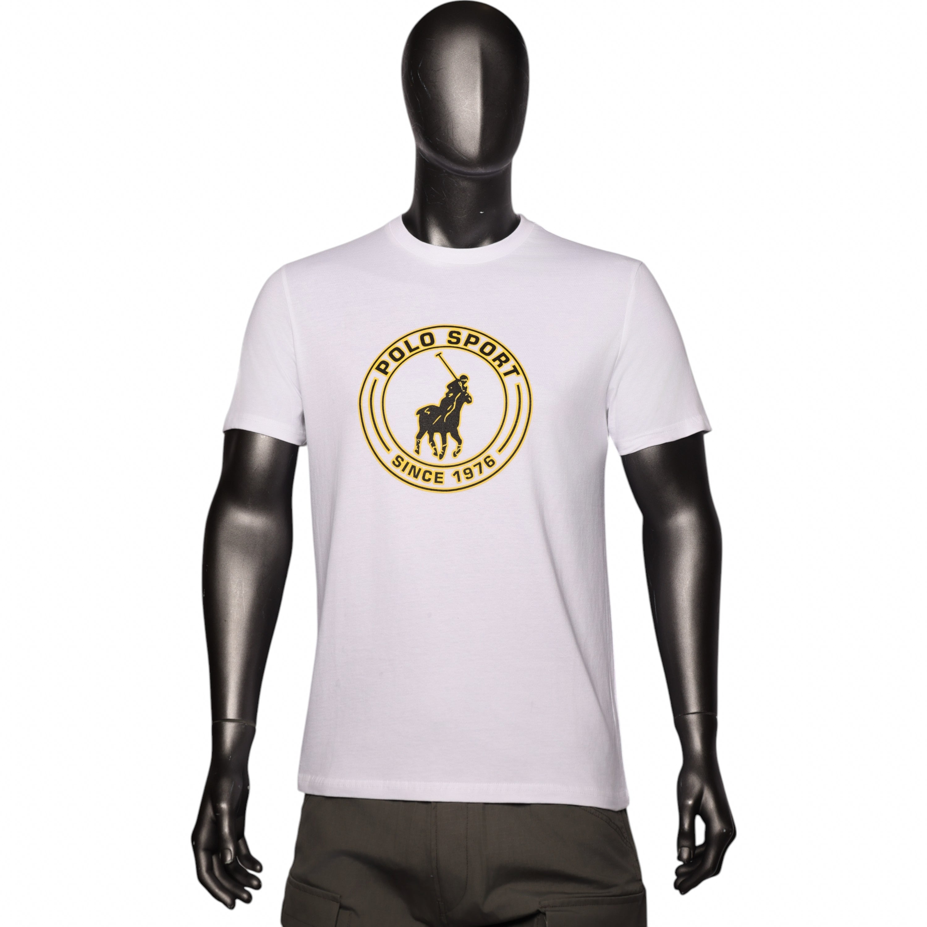Polo T-Shirt Sport Block Logo White